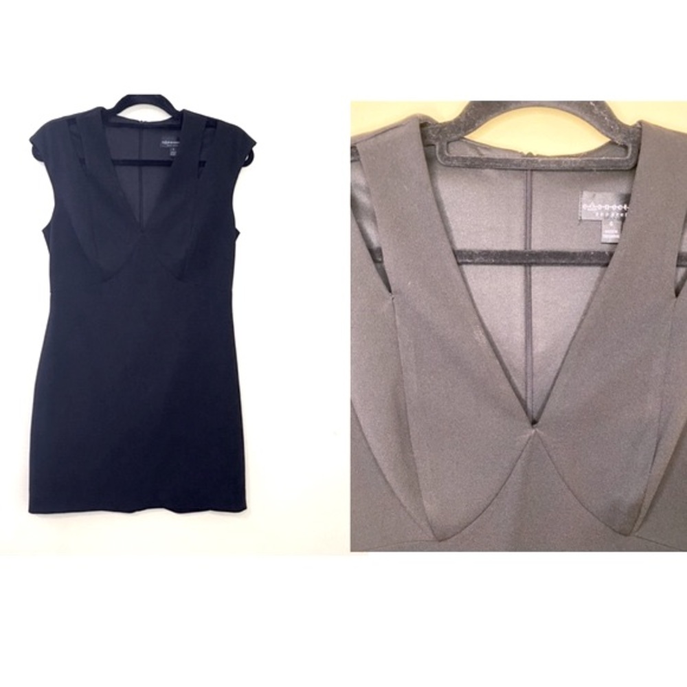 Connected Apparel Black Sleeveless Straight Pencil Dress Size 6